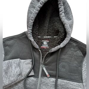 Akademiks Y2K Hip-Hop Men’s Full Zip‎ Up Jacket Sherpa Lined Size Medium Gray